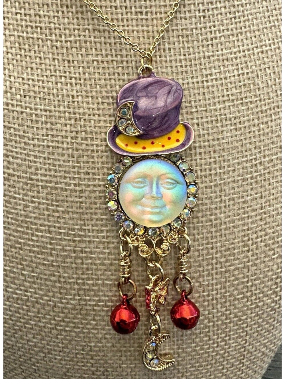 Kirks folly inspired  Moon Pendant with hat necklace